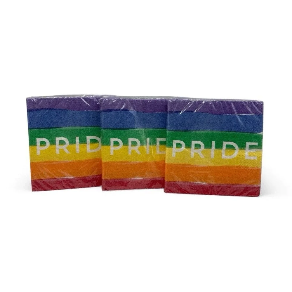 Pride Rainbow Cocktail Napkins LOT 3 16 Count‎